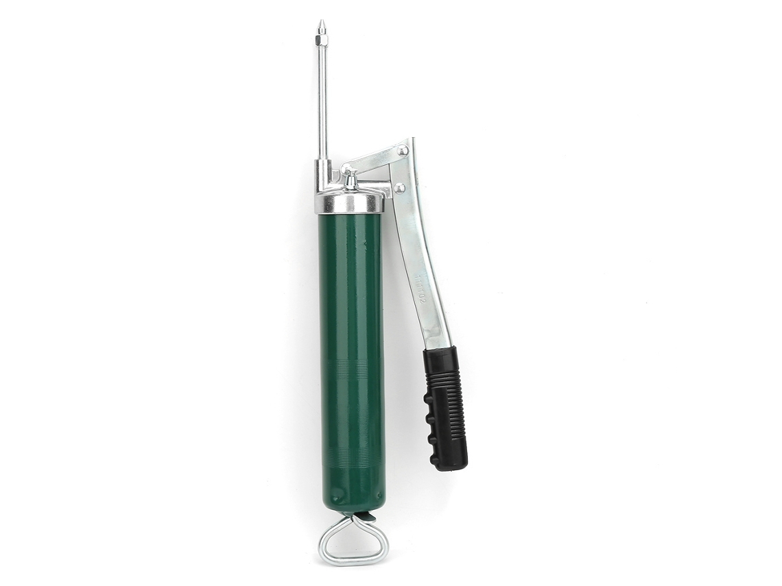 Pistola de graxa de alavanca de 400 cc para veículos, ferramenta de lubrificação com mangueira flexível de alta resistência.