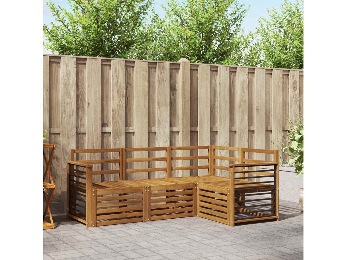 Vidaxl Conjunto De Sofás Para Exterior 4 Unid. Natural Poliéster