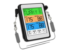 Termómetro Digital Sem Fio Lurelia Para Carne Com 2 Sondas E Aplicação Para Churrasco E Forno, Retroiluminado, Magnético