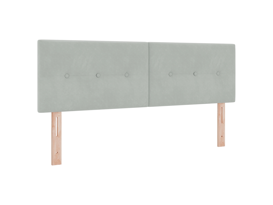 Conjunto 1 Cabeceira Estofada Vidaxl Cinzento-claro Veludo (160 Cm)