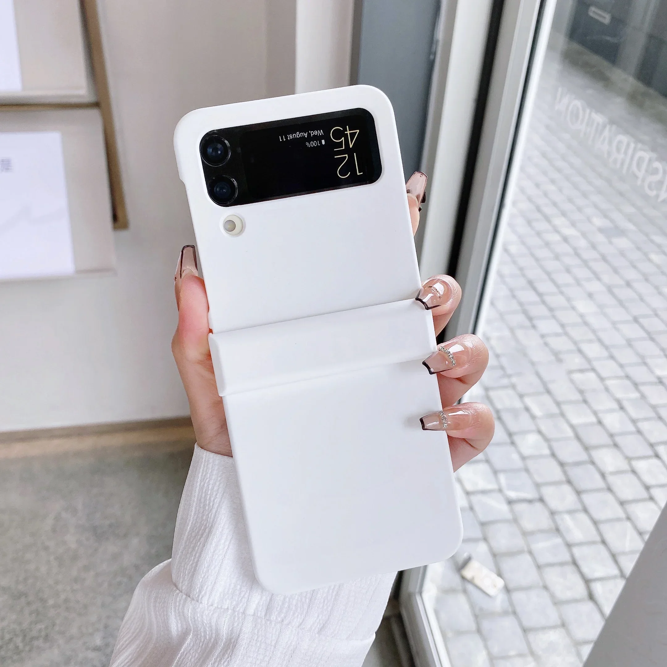 (branco, Galaxy Z Flip 7 Fe) Capa Dobrável Rígida Ultrafina Para Celular, Resistente A Impactos, Confortável Ao Toque E Altamente Protetora.
