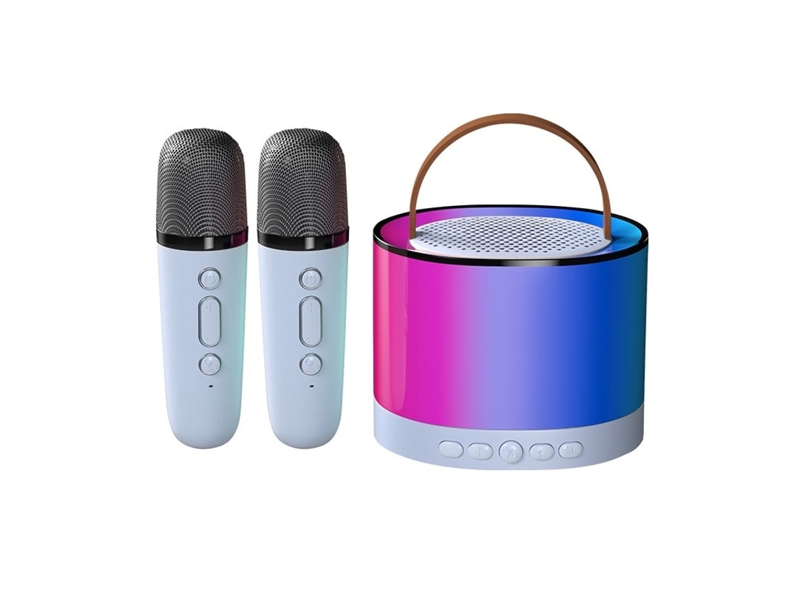 Mini Máquina De Karaokê De Brinquedo, Caixa De Som Bluetooth Portátil Com 2 Microfones Sem Fio Para Meninas Da Yemaesre Aquaforge