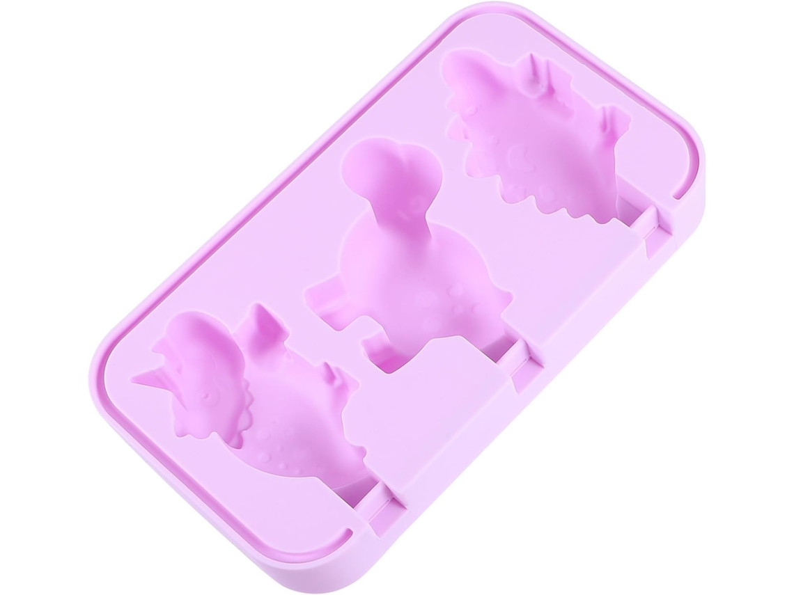Forma De Silicone Para Picolé Com Tampa, Estampa De Dinossauro