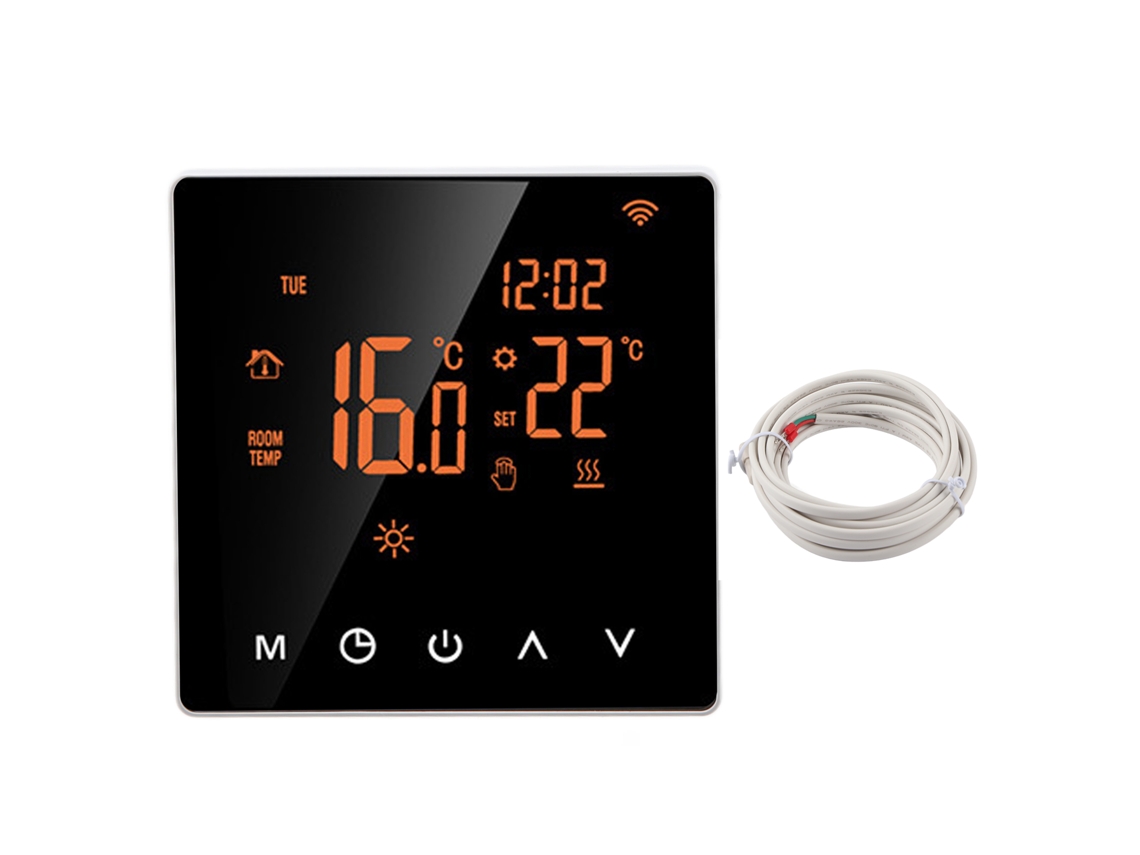 Termostato Inteligente Wifi LCD Me81h para Aquecimento por Piso, Caldeira, Controle Tuya, 16A, Ac230V