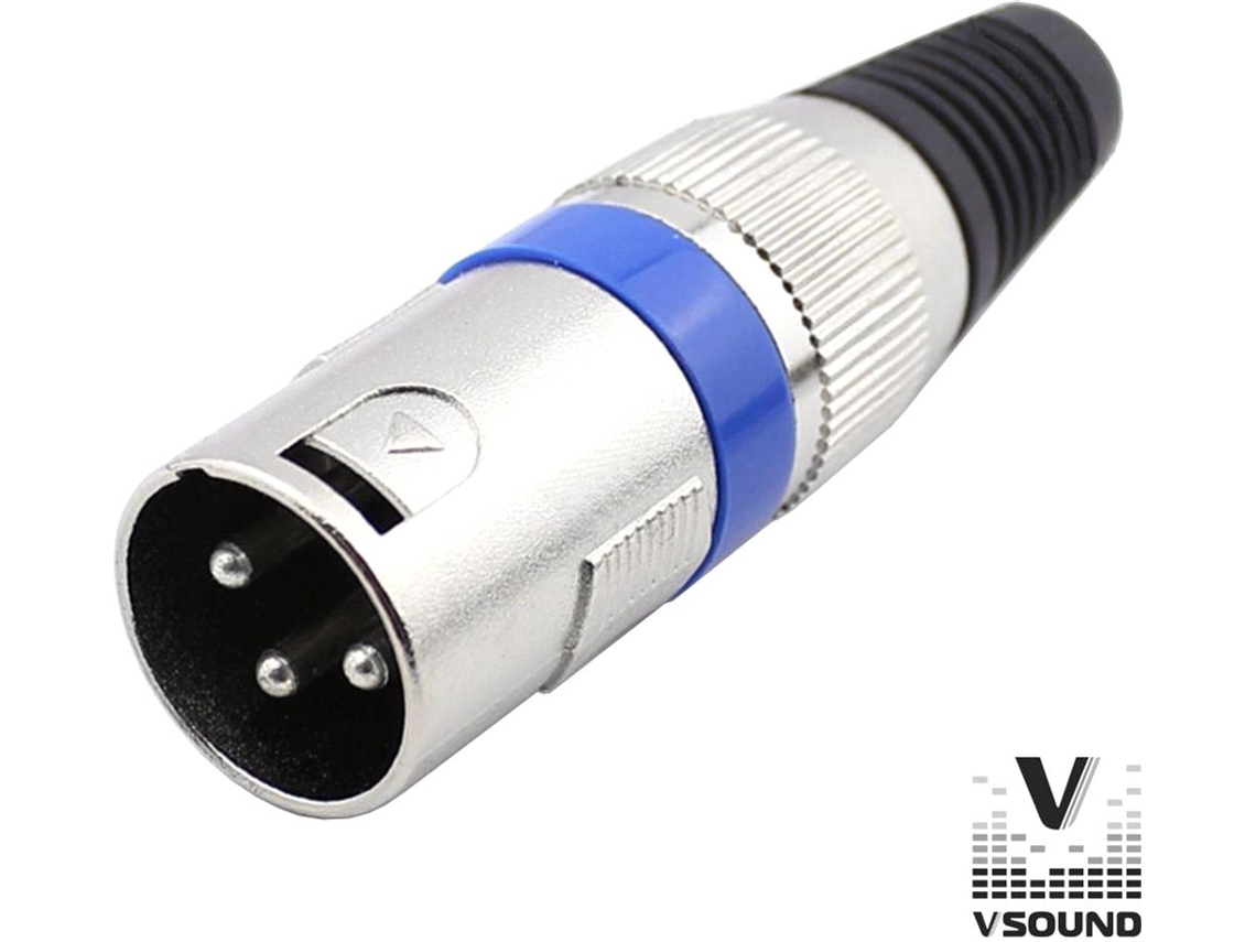 G-Fps103A :Ficha Xlr 3P Macho Niquelada com Guarda Cabo Vsound