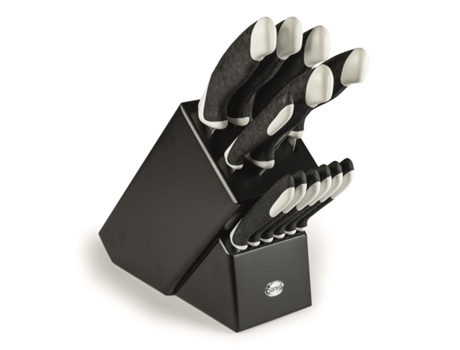 Bloco de Facas de Cozinha Sakura, Aço, Preto, 34x31x13 Cm, Sanelli