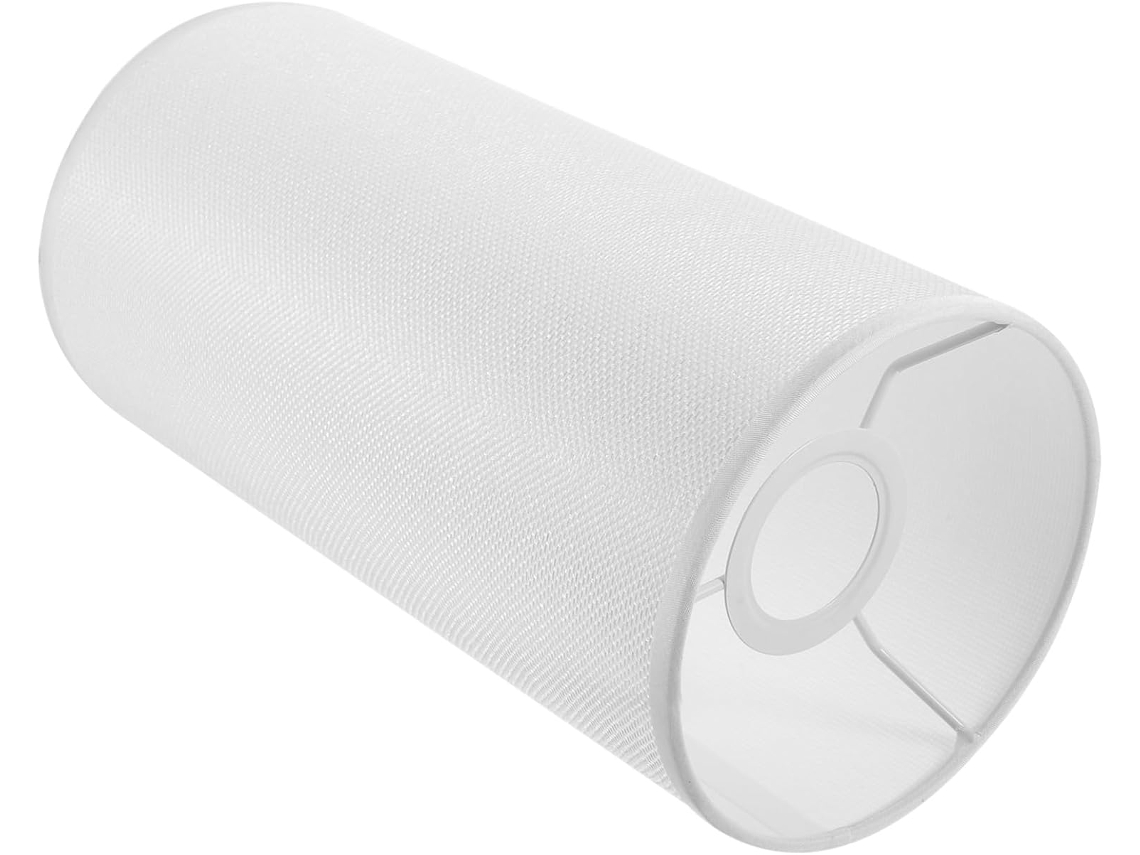 Cúpula Cilíndrica Em Tecido Natural 14x28 Cm Para Luminária De Chão E27, Difusor De Luz Suave Para Ambientes Internos.