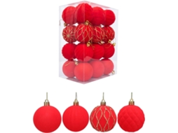 Conjunto De 24 Enfeites De Natal Inquebráveis, Brilhantes E Aveludados Para Árvores De Natal