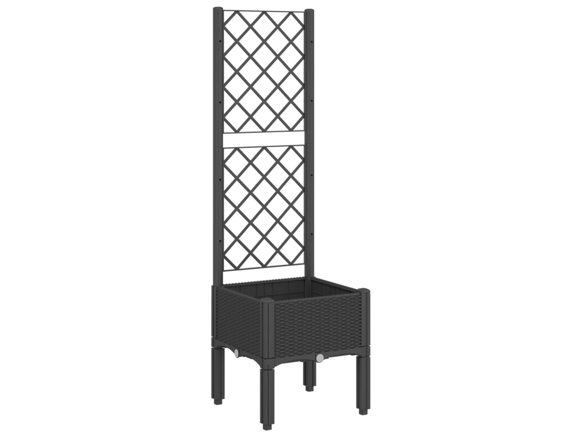 Vaso VIDAXL Preto Polipropileno 40X40X142 Cm