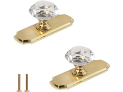 Conjunto De 6 Puxadores Redondos Cristal Transparente Para Portas E Gavetas, Com Base Em Liga De Zinco E Furo Único