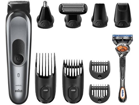 Aparador Multifunções BRAUN MGK72221 10 em 1 (Autonomia 100 min - Bateria - 0.5-21 mm) Aparador Multifunções BRAUN MGK72221 10 em 1 (Autonomia 100 min - Bateria - 0.5-21 mm)