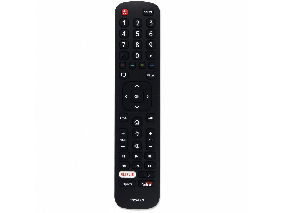 Comando À Distância Para Tv Compatível Com Hisense En2al27h Com Botões Netflix E Youtube