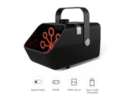 Rebe-máquina De Burbujas Dc5v Automática 8 Orificios 2 Velocidades Puerto Usb-c 450ml Para Fiestas Bodas Cumpleaños Interior Exterior