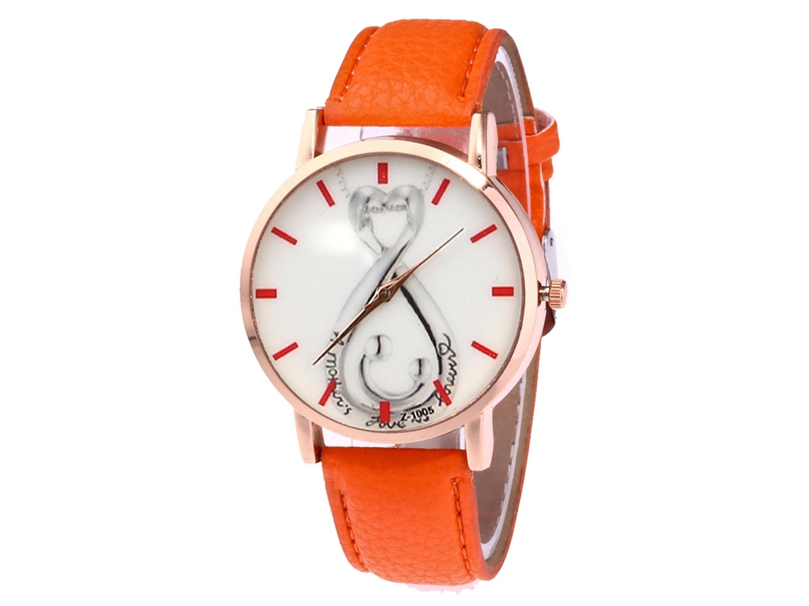 Reloj De Pulsera Estilo Moda Para Estudiantes Hombre Mujer Naranja Cuarzo