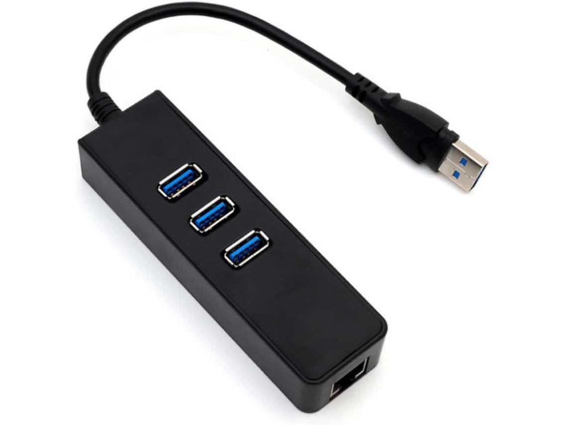 Hub Usb Com Adaptador Gigabit Ethernet, Conversor De Rede Lan Para