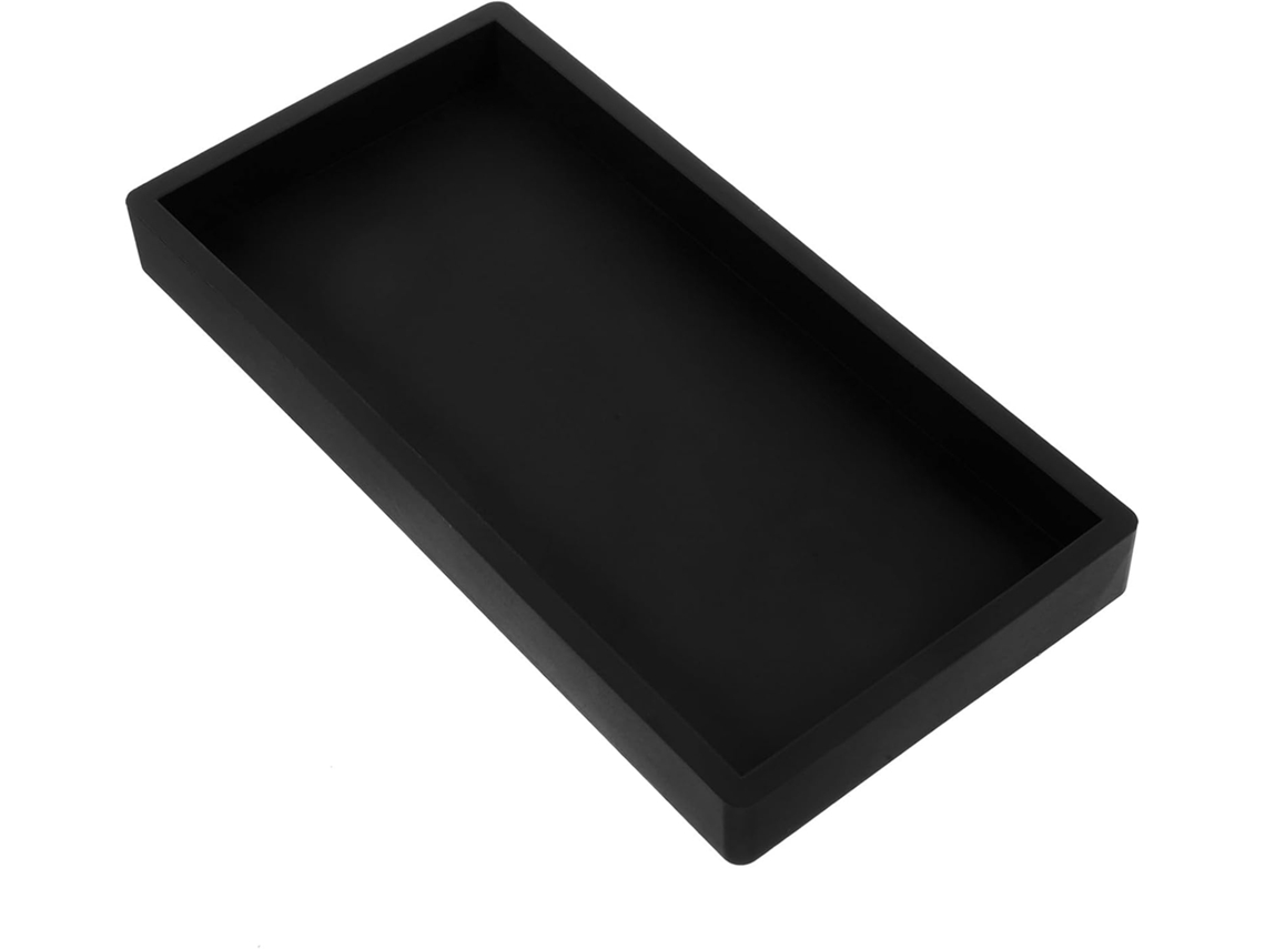 Bandeja Organizadora Antiderrapante De Silicone Preto Para Banheiro, Para Organizar Cosméticos E Produtos De Higiene