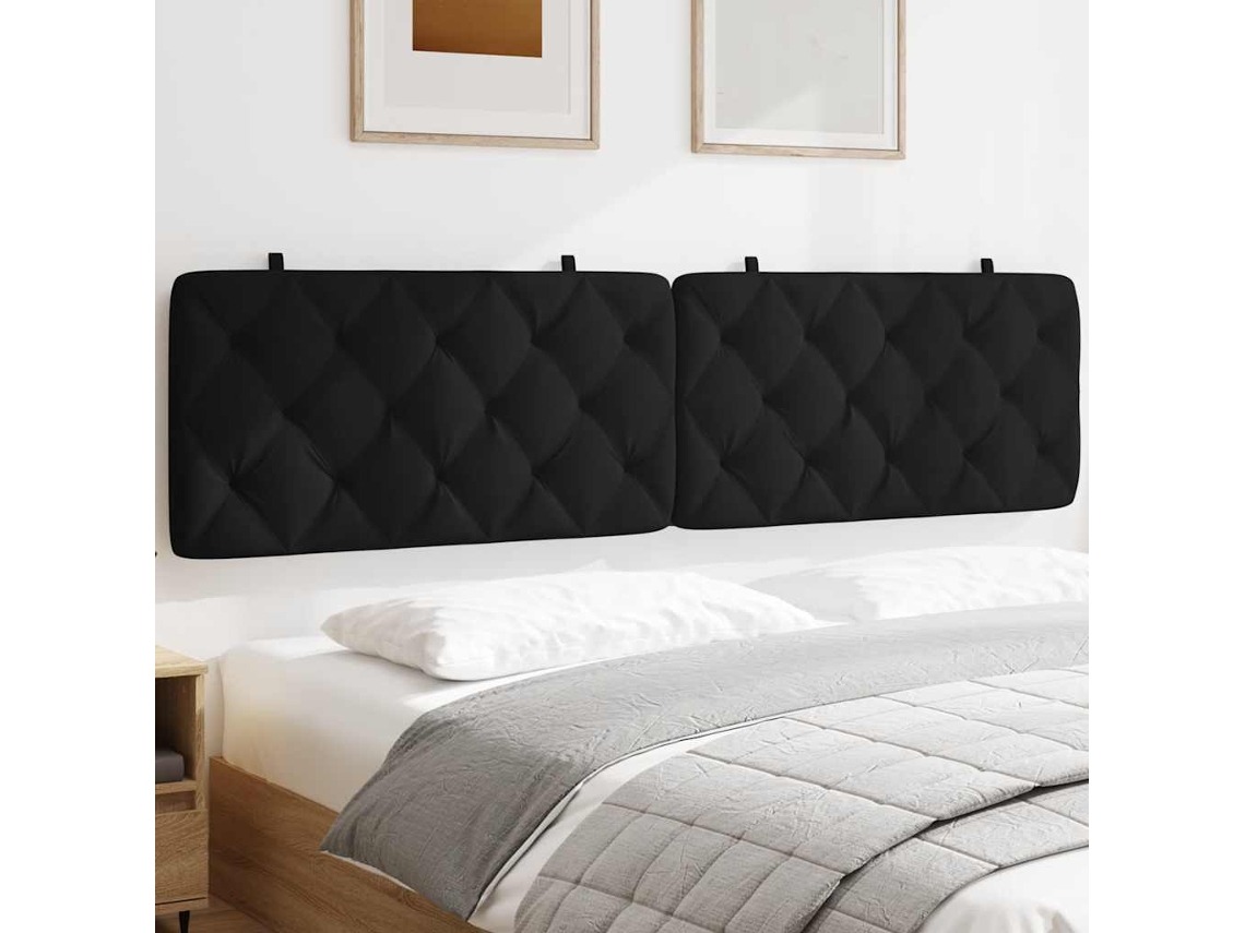 Vidaxl Almofadão De Cabeceira 200 Cm Veludo Preto