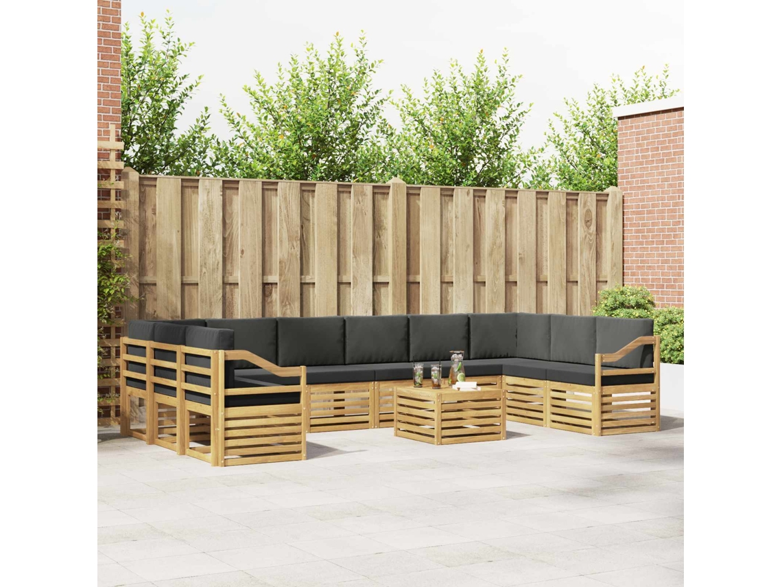 Vidaxl Conjunto De Sofás Para Exterior 8 Unid. Branco E Antracite