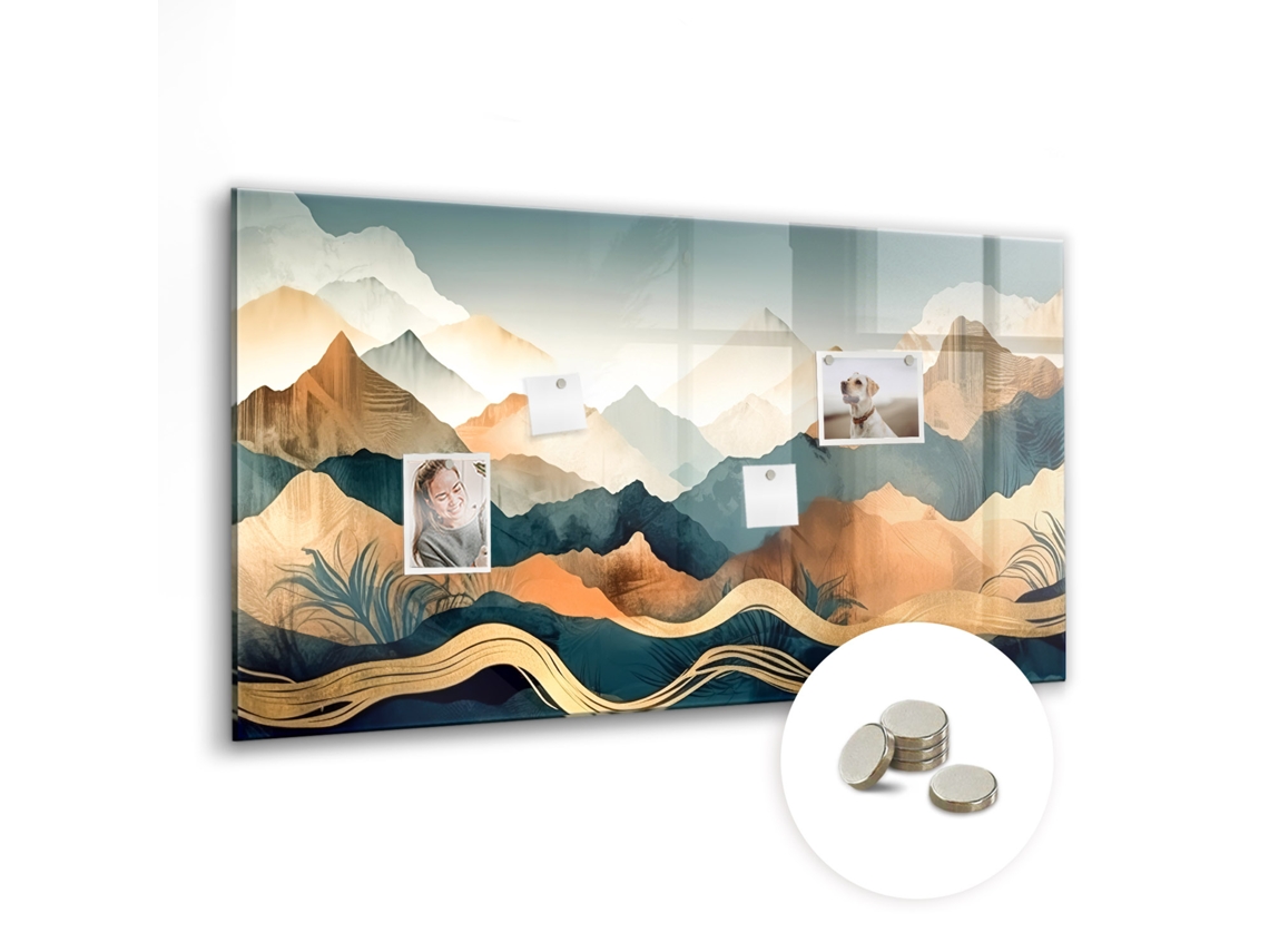 Quadro Magnético De Parede Paisagem De Montanha Para O Quarto Das Crianças Espelharte (120x60 Cm)