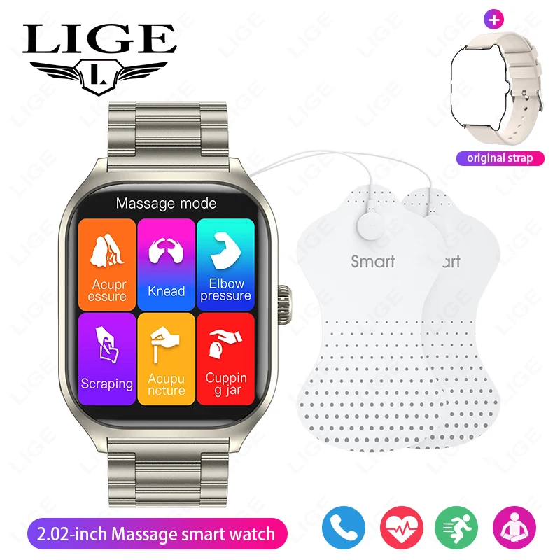 Smartwatch MDUG marrom claro com Gps, Movimento e IP68