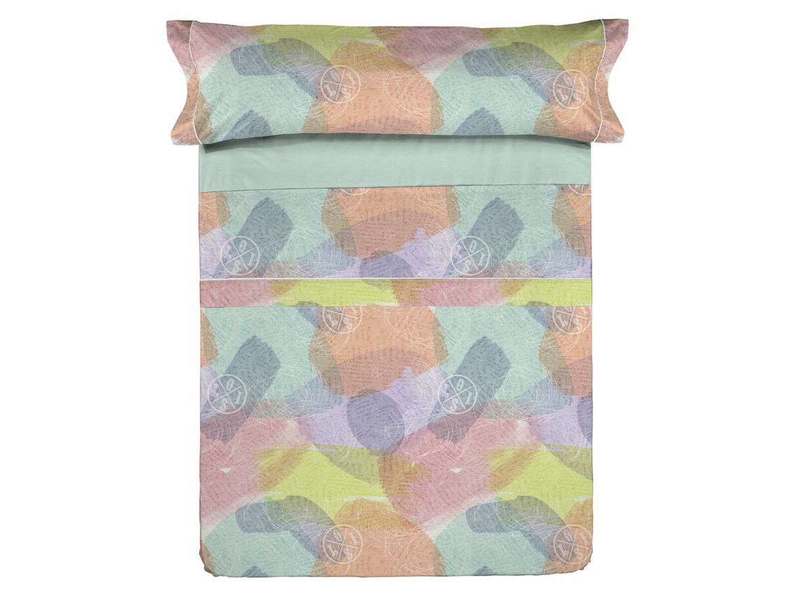 Conjunto De Lençol Lois Anibal Multicolor Poliéster Azul (40x30x4.83cm)
