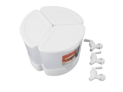 Eyf dispensador de Bebidas 5.2l Rotativo 360° com 3 Compartimentos e Torneiras para Geladeira