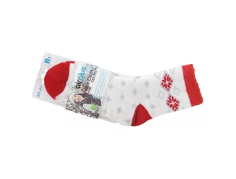 Meia Hidratante Cabine Aloe Tamanho 35-41 Cor: Flocos Vermelhos Brancos AIRPLUS