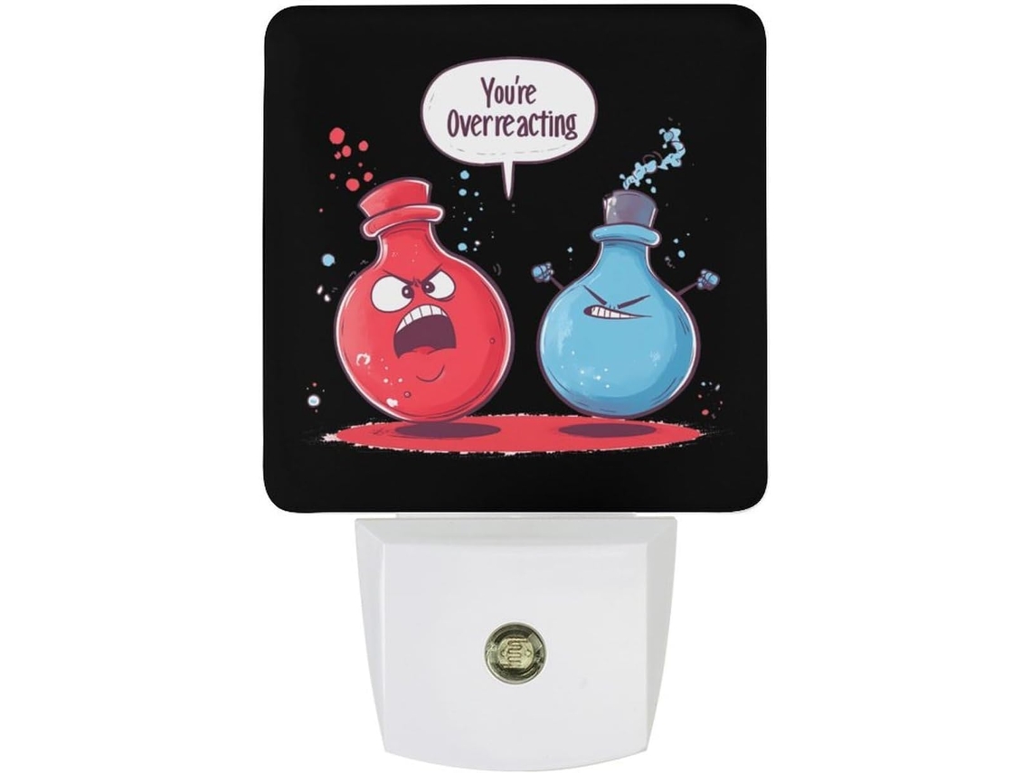 Você está exagerando. Luminária noturna de LED Engraçada Chemistry com sensor crepuscular.