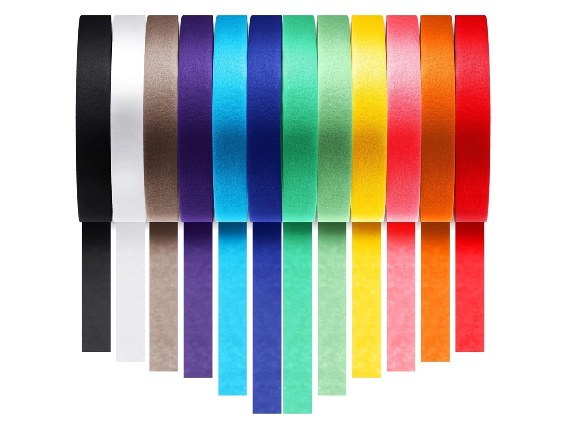 Lurelia Fita Adesiva Em Cores Diferentes, Pacote Com 12 Unidades (18 Mm / 10 M)