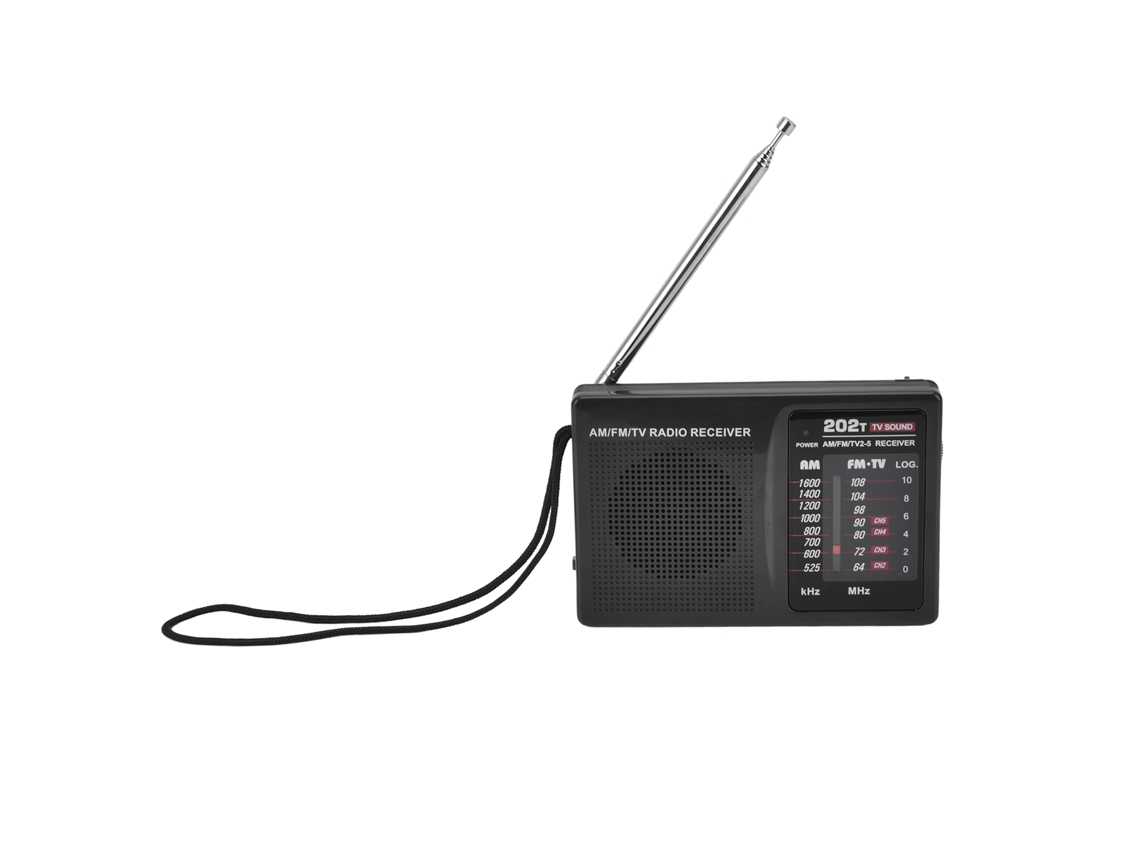 Rádio Portátil Com Sintonização Manual E Fones De Ouvido Externos