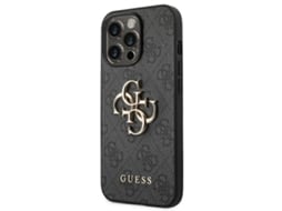 Capa Logótipo Cinza para iPhone 14 Pro Max GUESS Rígida Prateado