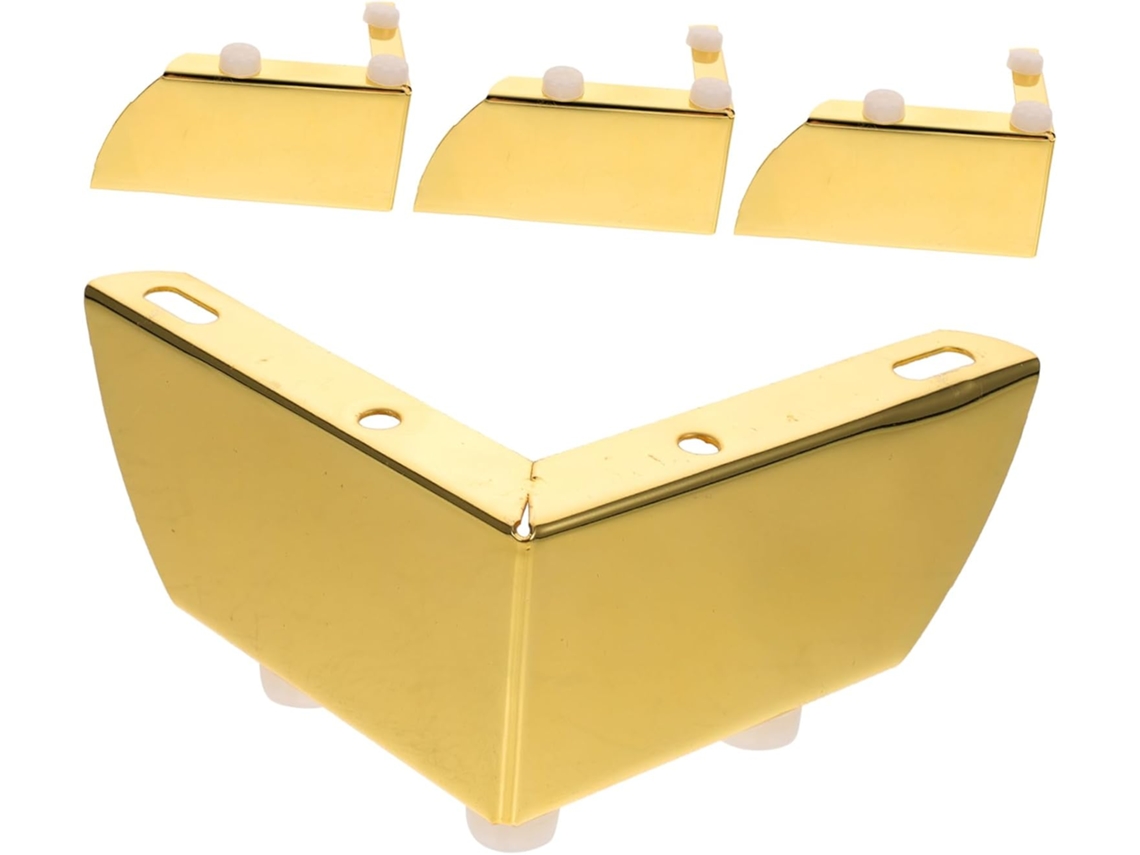 Popetpop Conjunto De 4 Pés Metal Dourados Para Móveis, 3cm 1, 2-polegadas, Para Sofás, Mesas De Centro, Cômodas E