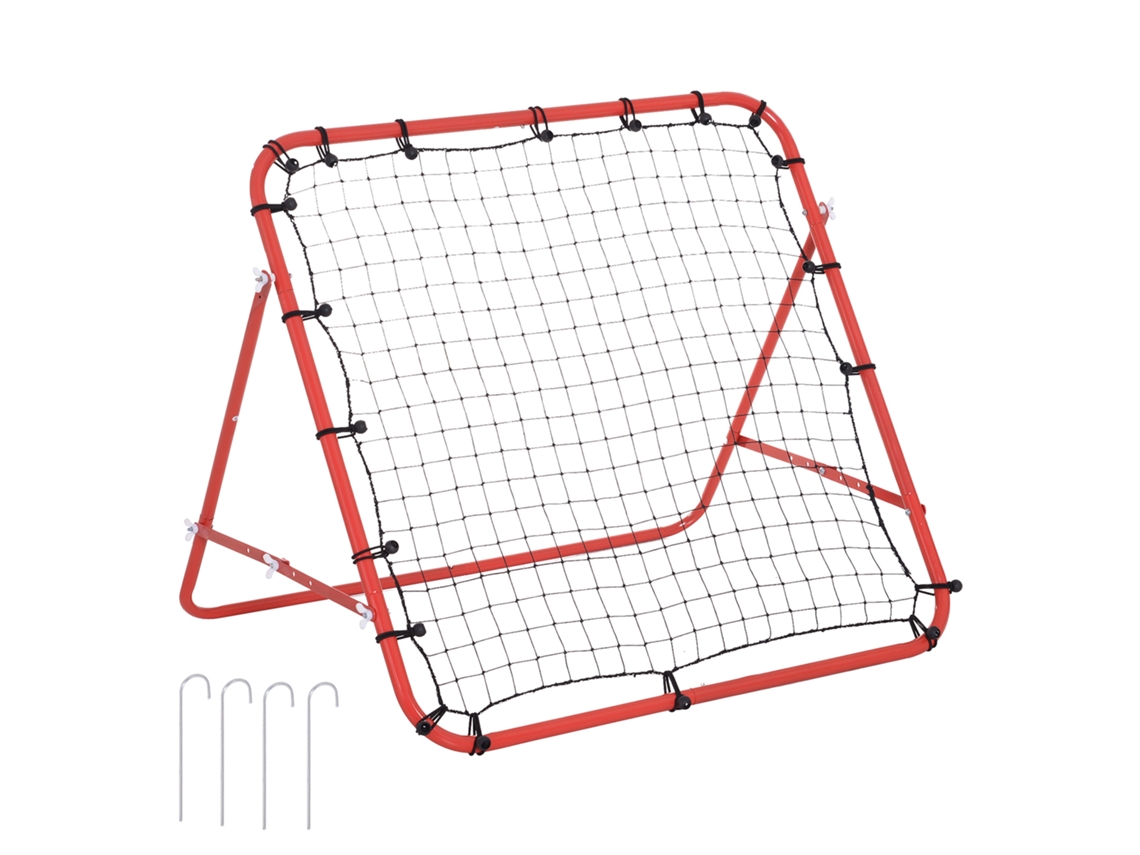 Rede de Metal com ângulo ajustável e 20 cordas elásticas para futebol, tênis e treinamento 96x80x96 S/MARCA