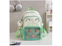 Mochila Com Pingente De Boneca, Adequada Para Uso Diário Na Escola, Encontros E Viagens. Verde