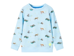 Sweatshirt Para Criança Azul-claro Mesclado 128
