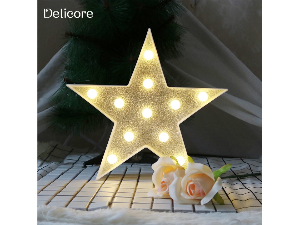 Letreiro de Led em Forma Estrela, Letreiro Luminoso em Forma de Estrela Brilhante, Estrela Iluminada BRILVIBERA