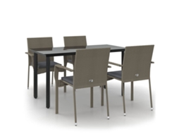 Garden Dining Set, Garden Dining Sets Vidaxl Cinzeto Rattan / Vime (140 Cm Table Length)