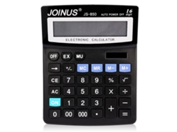 Calculadora profissional com 16 dígitos e visor LCD grande em tecido.