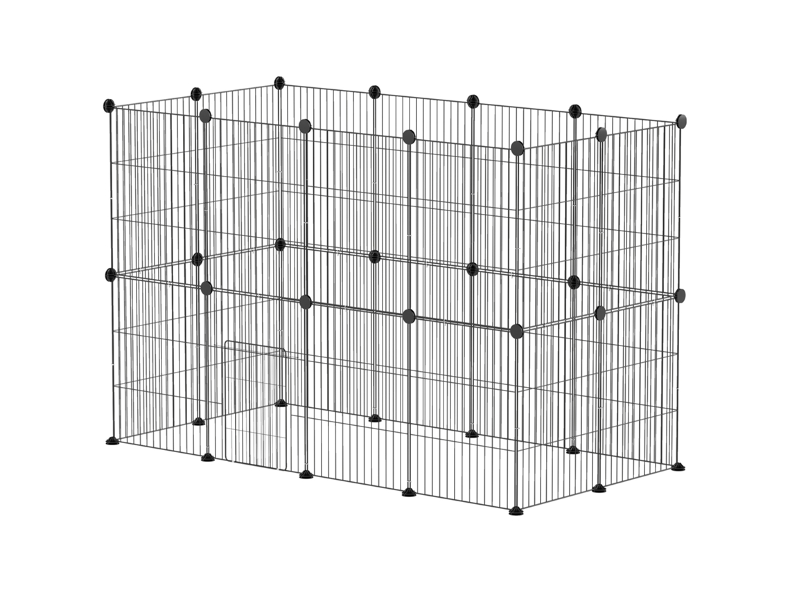 Gaiola para Pequenos Animais Modular (recinto Externo, Aço, Preto, 0,72 M²)