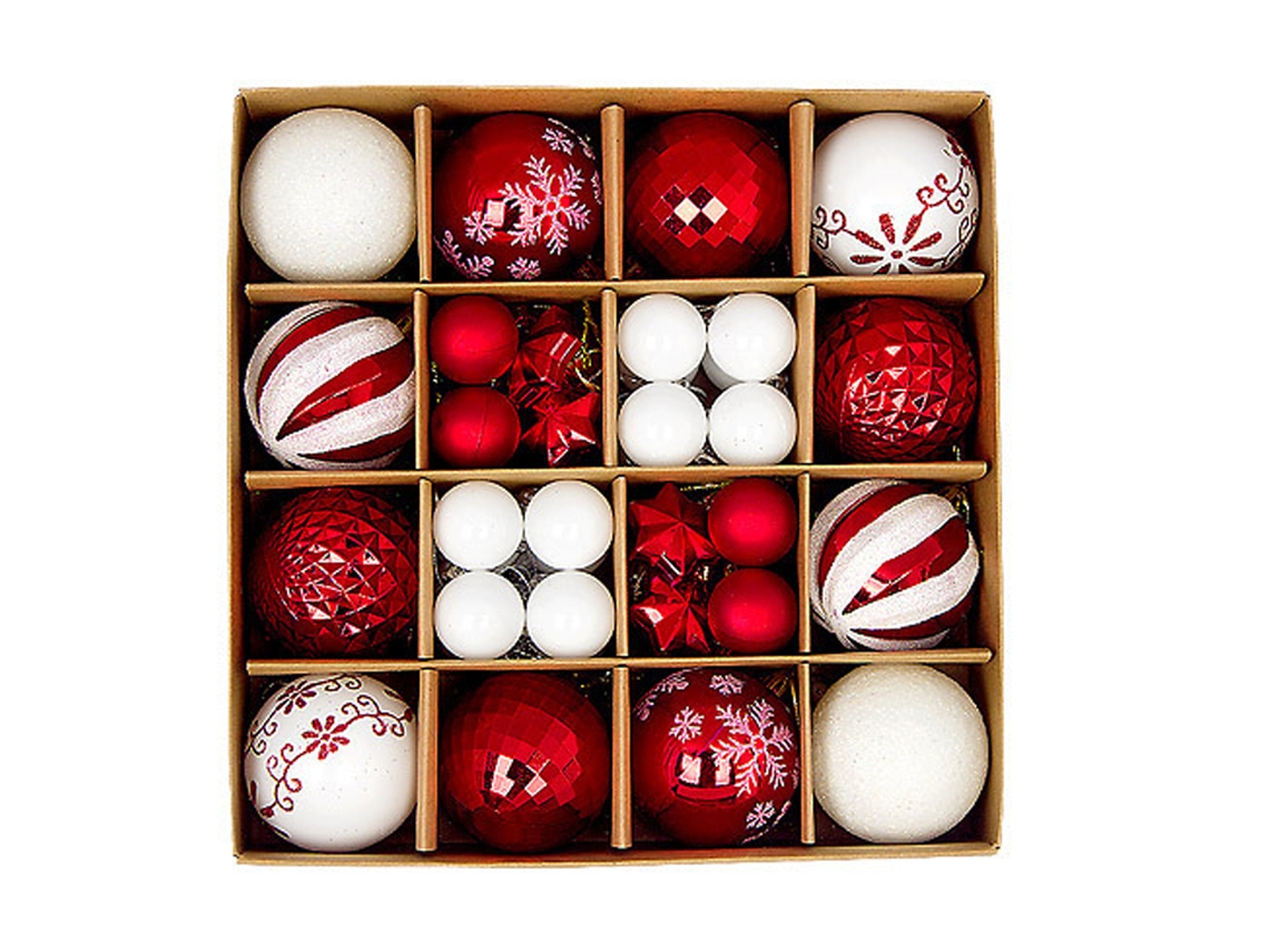 HYMNORA 44 Esferas De Natal Rosa E Dourado Verde