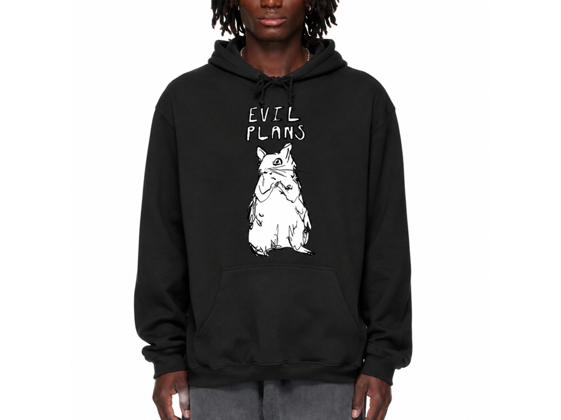 Rockinstone Evil Plans Black Hoodie Unique Designer Style