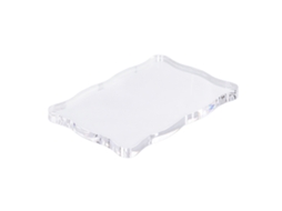 Bloque De Estampación Acrílico Transparente Com Mango Curvo Para Artesanato Diy Tl008