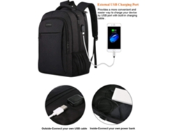Mochila leve para laptop de viagem Beijiyi com porta de carregamento USB, mochila empresarial antirroubo, compatível com laptops de 156 polegadas, preta