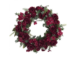 Guirlanda De Peônia Artificial Com Design Único Versátil Sem Manutenção Para Decoração Interior E Exterior 40cm Vermelho