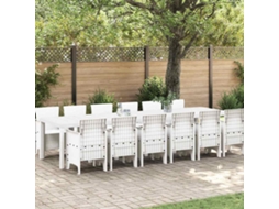 Vidaxl Conjunto De Jantar Para Jardim 13 Unid. Branco Rattan Polt