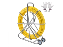 Fita De Fibra De Vidro Para Passagem De Cabos 200m X 7,9mm Com Cabeças Metálicas Tekmaquinas