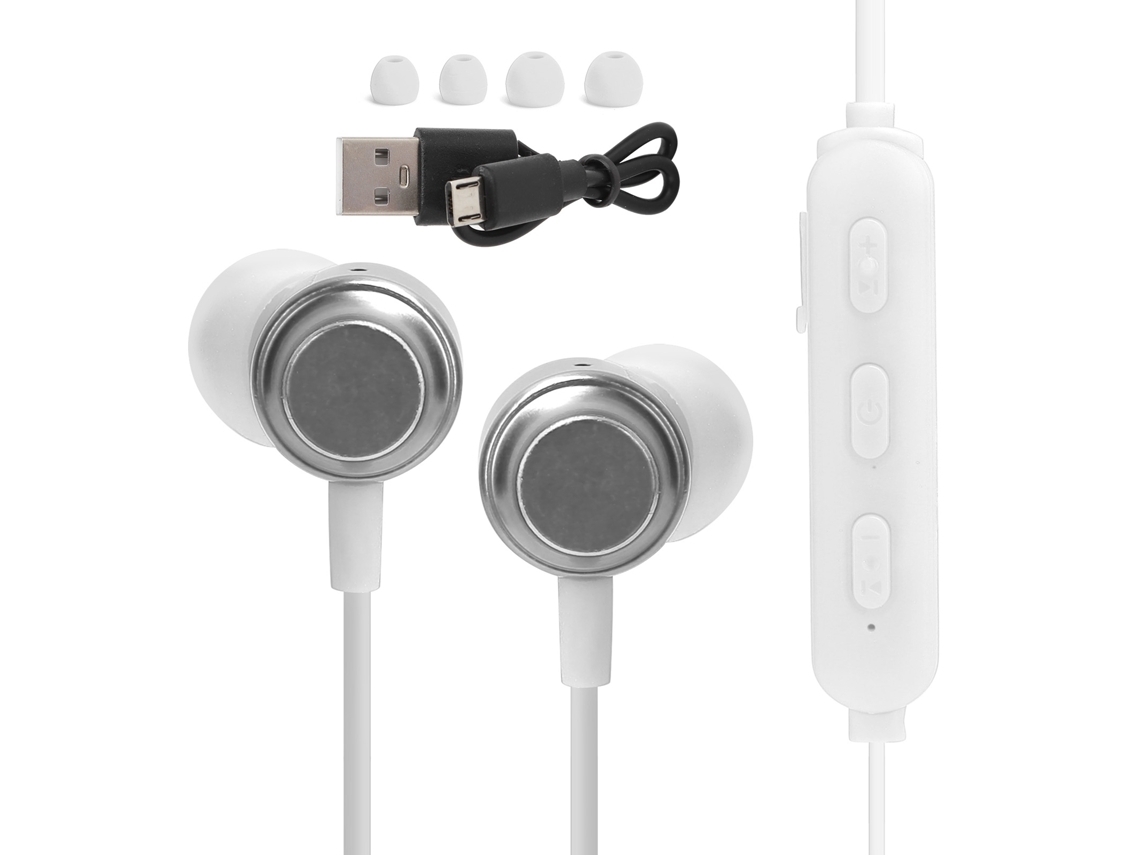 Fone De Ouvido Bluetooth Para Esportes Com Redução De Ruído Hifi De Colo Com Aderência Magnética Branco
