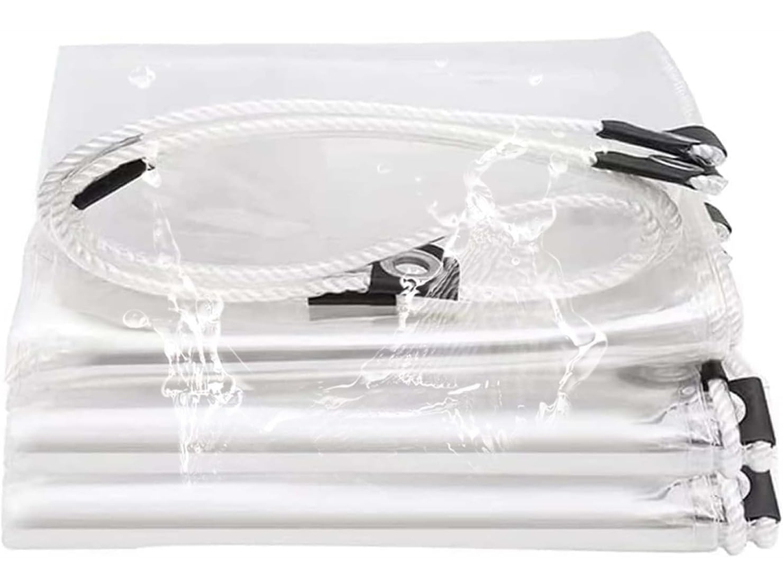 Clear Tarp Heavy Duty Waterproof, Clear Tarps With Grommets, Clear Plastic Tarp With Reinforced Edge, Transparent