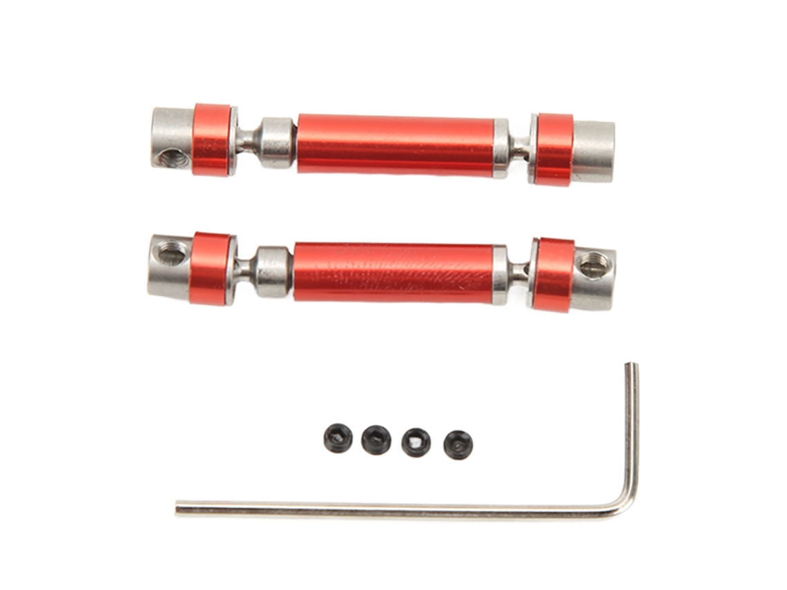 Mali eixo de Transmissão Dianteiro Traseiro Central de Ligação Alumínio Resistente a Desgaste para Carro Rc Fms 1/24 Fcx24 Vermelho 2pcs