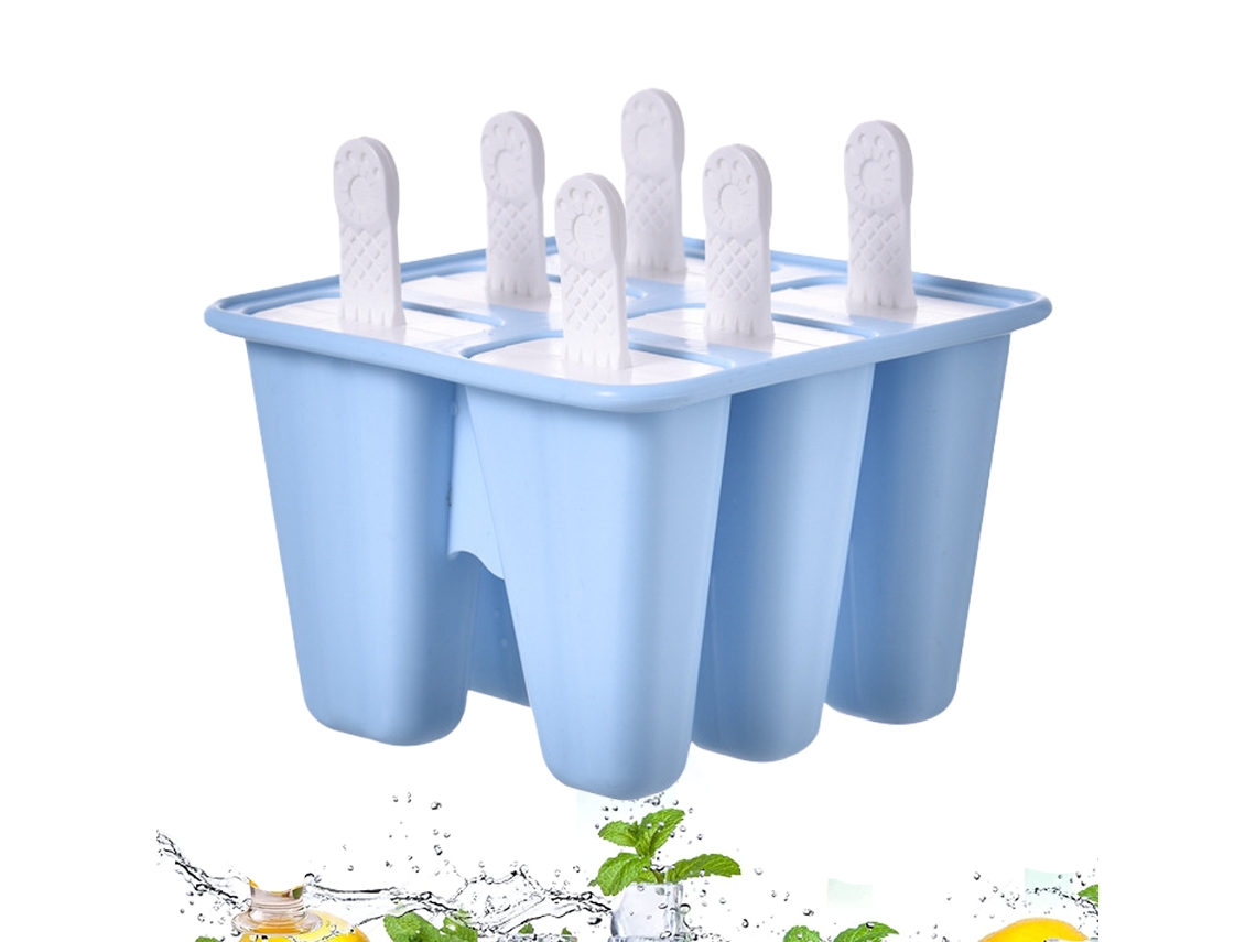 Molde para Picolé Moldes para Picolé de Silicone Sem Bpa Molde para Picolé Reutilizável de Fácil Liberação para Picolé Make Azul